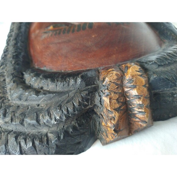 Vintage Jamaican Hand Carved Wood Mask Rasta Art Sculpture 9 x 6.5” Boho Tribal - Picture 10 of 16